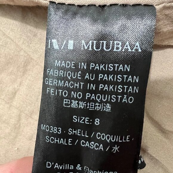 Muubaa London Tan Leather Edgy Minimalist Sleek Streetwear Moto Jacket Size 4 - Picture 11 of 13